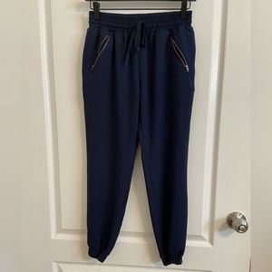 Navy Jogger with Zipper Pockets